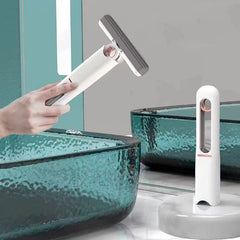 Mop de Mana Kaveny, Mini-Portabil, cu Sistem de Stoarcere, Dispozitiv de Curatat Manual, cu Burete Absorbant, din PVA, 29.5 x 15.5 cm, 3 Rezerve, Alb