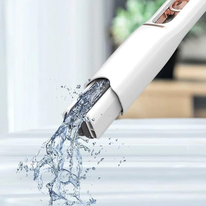 Mop de Mana Kaveny, Mini-Portabil, cu Sistem de Stoarcere, Dispozitiv de Curatat Manual, cu Burete Absorbant, din PVA, 29.5 x 15.5 cm, 3 Rezerve, Alb