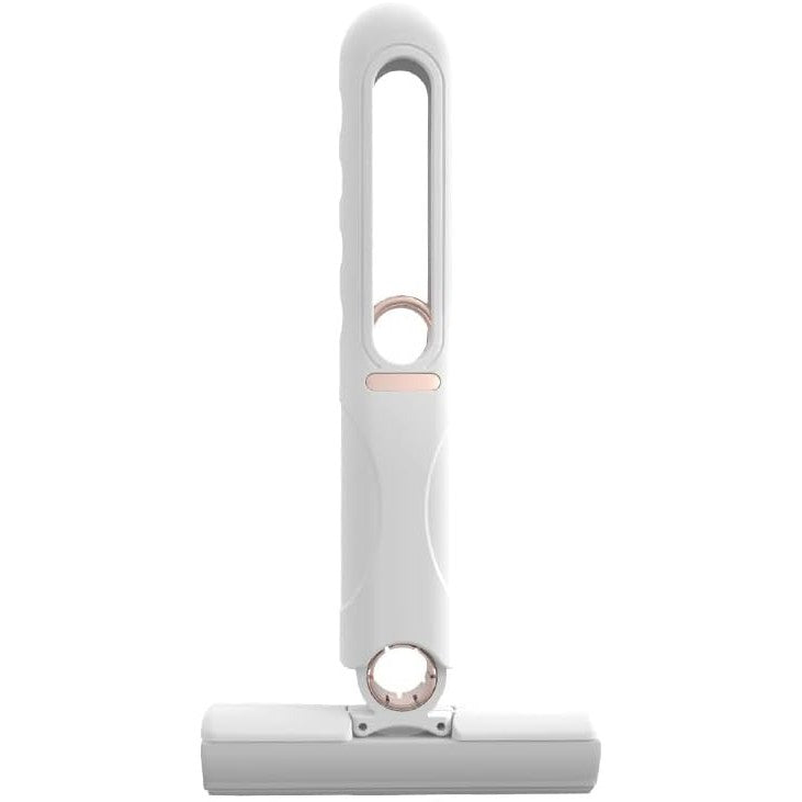 Mop de mana Kaveny, mini-portabil, cu sistem de stoarcere, dispozitiv de curatat manual, cu burete absorbant, material PVA, multisuprafete si geamuri, 29.5 x 15.5 cm, alb
