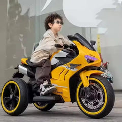 Motocicleta Electrica cu Acumulator pentru Copii AT PERFORMANCE®, cu Melodii si Lumini, 12V, 3 Roti, Mers cu Spatele