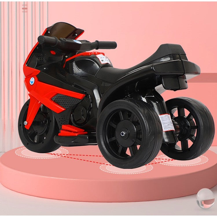 Motocicleta Electrica Kaveny, cu Acumulator, cu Sistem Anti-Rasturnare, Sistem de Lumini si Sunet, 1-4 Ani, 42 x 68 x 36 cm, Rosu