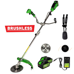 Motocoasa (Trimmer) electrica Micul Fermier 20V, 2 acumulatori 4Ah, maner dublu, motor fara perii