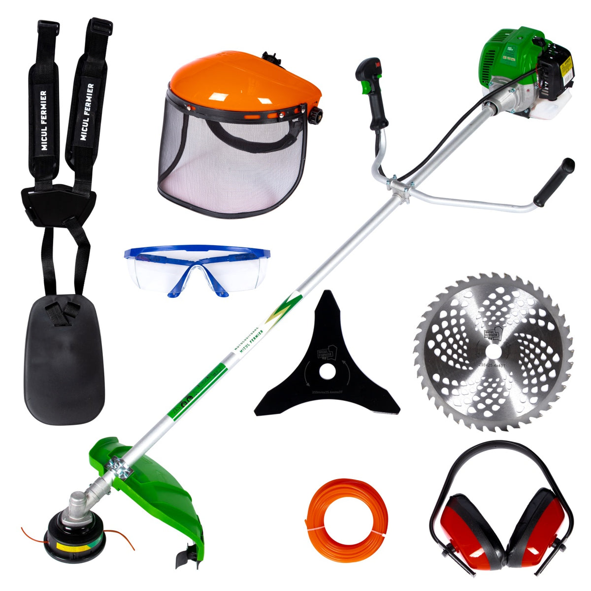 Motocositoare Micul Fermier 4.76cp, 52cc, Benzina, 2T, pornire rapida, 10 accesorii, tija 28mm