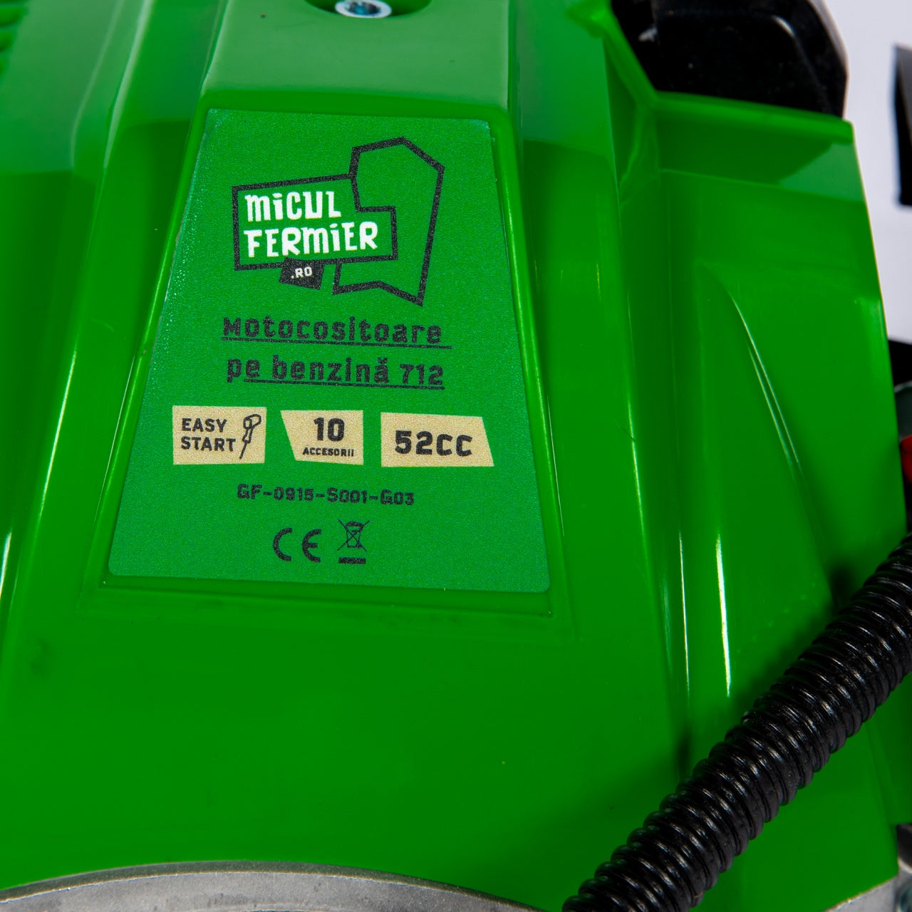 Motocositoare Micul Fermier 4.76cp, 52cc, Benzina, 2T, pornire rapida, 10 accesorii, tija 28mm