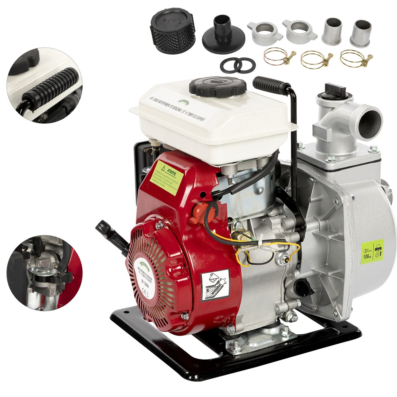 Motopompa Micul Fermier 3.5cp 118cc, benzina 4t, racord 1.5", debit 18000l/h