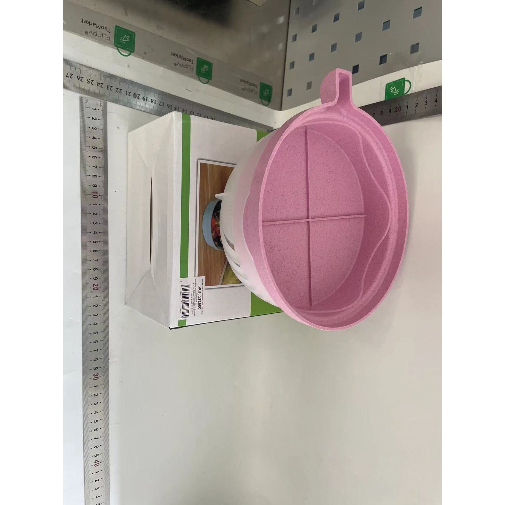 Bol Feliator pentru Salata, Kadeny, Castron Multifunctional pentru Legume si Fructe, pentru Spalat si Taiat Legumele, cu Scurgere si Tocator, Ergonomic, Protectie pentru Maini, 21x18.5x11.5 cm, Roz