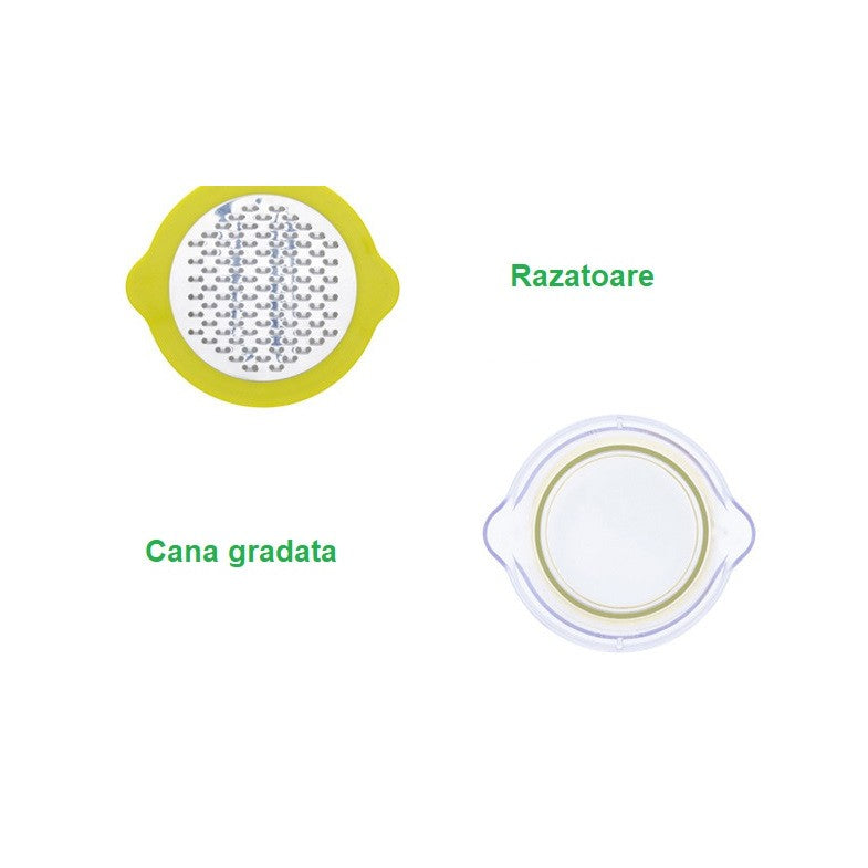 Storcator de Fructe 2 in 1, Kadeny, cu Razatoare si Separator Ou, 14.8 x 8 x 13 cm, Verde