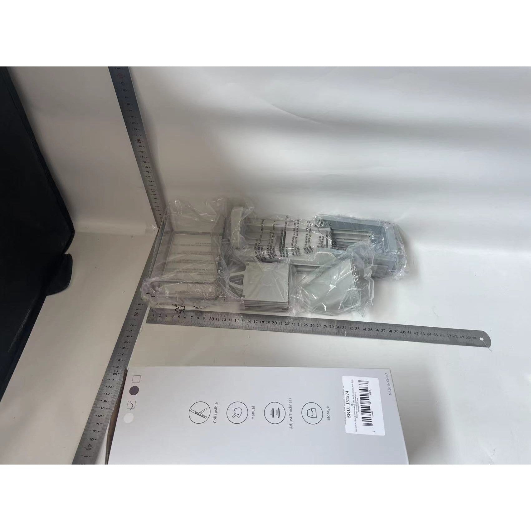 Feliator de Legume Multifunctional, Kadeny, Taieturi Diferite, Razatoare pentru Bucatarie, Taietor de Cartofi, Presa Manuala, Pliabila, Extensibila, PP PET, 23.5x9.5x5.5 cm, Alb