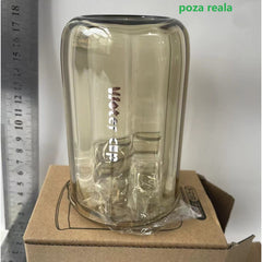 Suport Multifunctional 2 in 1, Pahar si Suport pentru Periuta de Dinti, Kadeny, Plastic, Dimensiune: 10.4 x 7.3 x 7.3 cm, Maro Galbui