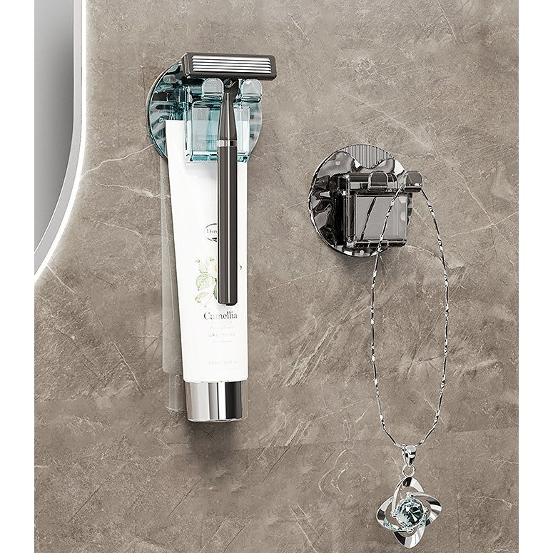 Suport Multifunctional 2 in 1, Pahar si Suport pentru Periuta de Dinti, Kadeny, Plastic, Dimensiune: 10.4 x 7.3 x 7.3 cm, Maro Galbui