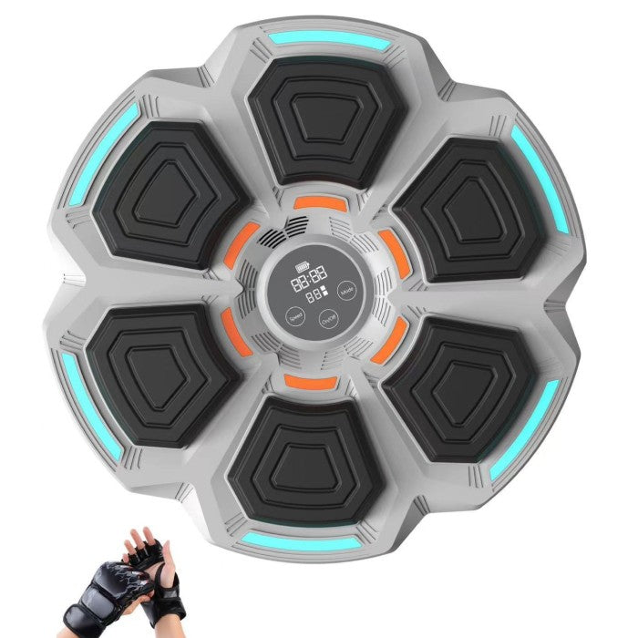 Tinta Lovituri Box Montabil pe Perete, Kadeny, Gri, Difuzor, Bluetooth, Iluminare LED, 41.5 x 6.5 x 42 cm, Manusi Incluse