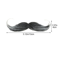 Mustata Falsa pentru Deghizari, Kaveny, Petreceri Tematice, din Panza, Autoadeziv, 13 x 4 cm, Model Grizonat 1, Negru/Alb