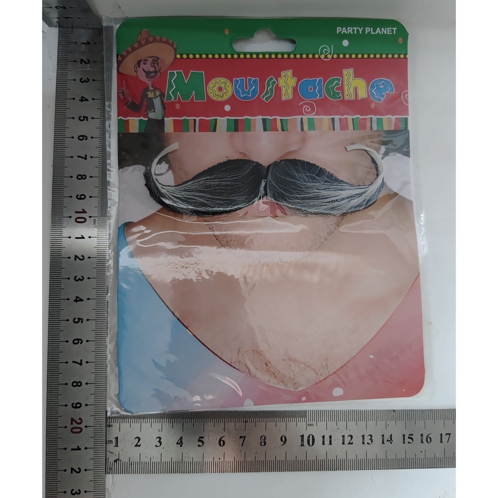 Mustata Falsa pentru Deghizari, Kaveny, Petreceri Tematice, din Panza, Autoadeziv, 13 x 4 cm, Model Grizonat 1, Negru/Alb