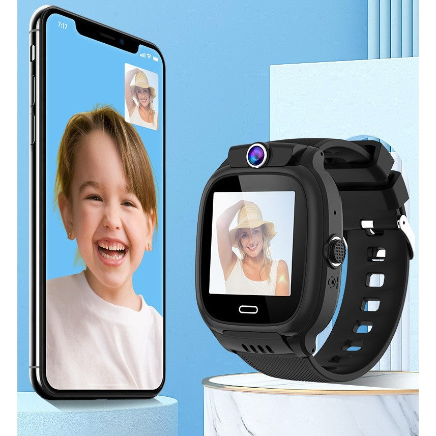 Ceas Smartwatch Kaveny, Pentru Copii, Model Y36, cu Functie Telefon, 4G, Localizare LBS, Istoric Traseu, Monitorizare Spion, Apel Video, Rezistent la Apa, Negru