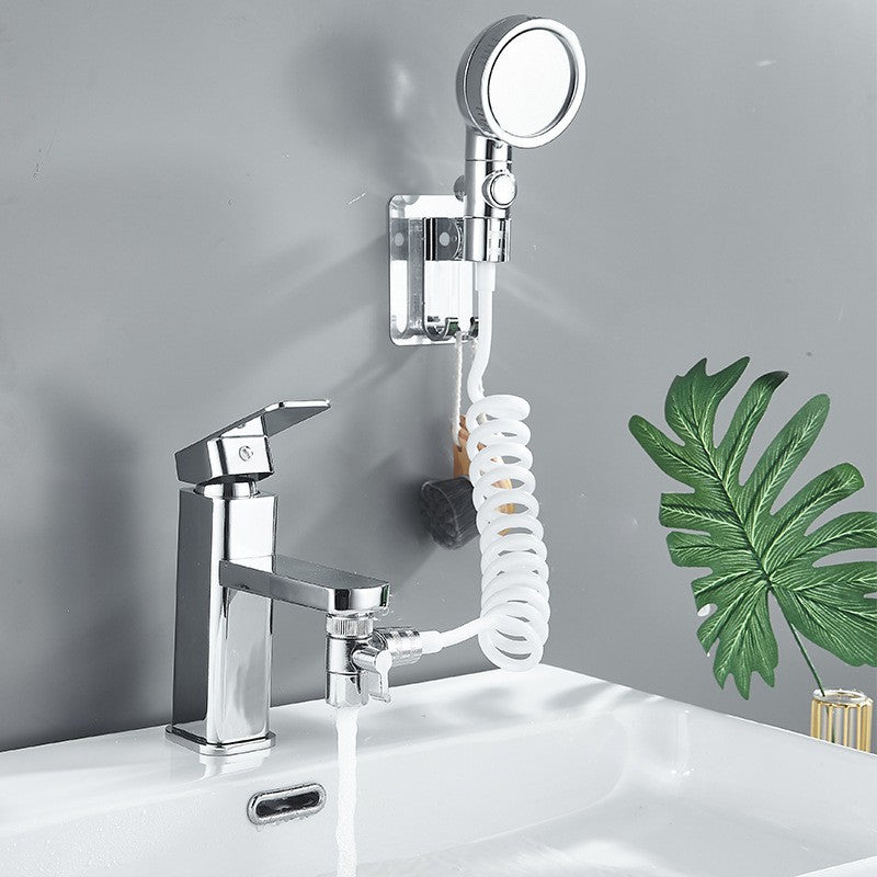 Set Extensie de Dus, Kaveny, pentru Baterie Baie sau Bucatarie, 4 Piese, Filtru de Ioni Negativi, Furtun Flexibil de 1.5 Metri, Argintiu
