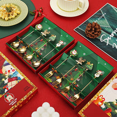 Set 4 Furculite, Kadeny, Tema Craciun, Model Carry The Merry, 4 Modele, din Otel Inoxidabil, 19.5 x 16 x 2 cm, Multicolor