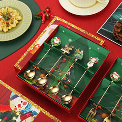 Set 4 Lingurite, Kadeny, Tema Craciun, Model Carry The Merry, 4 Modele, din Otel Inoxidabil, 19.5 x 16 x 2 cm, Multicolor