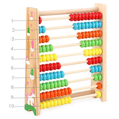 Numaratoare Kaveny, din Lemn, Vopsea Ecologica, 10 Siruri x 10 Margele, 4-6 Ani, 24.5 x 20.5 cm, Multicolor