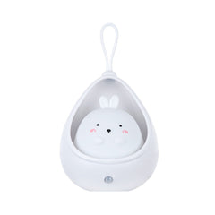 Lampa de veghe portabila cu 2 moduri de functionare Kaveny, silicon non-toxic, reincarcabila USB, senzor miscare, alb, iepuras