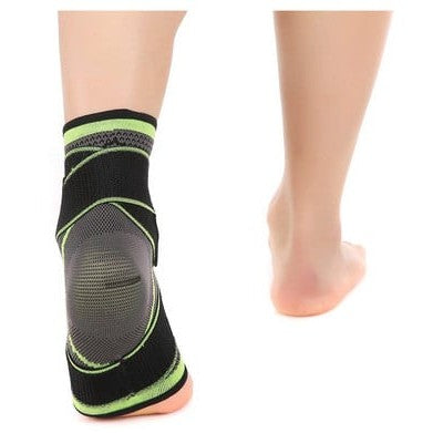 Orteza pentru Glezna, Kadeny, cu Benzi Elastice de Fixare, 24 x 10.5 cm, din Nailon, Negru/Verde