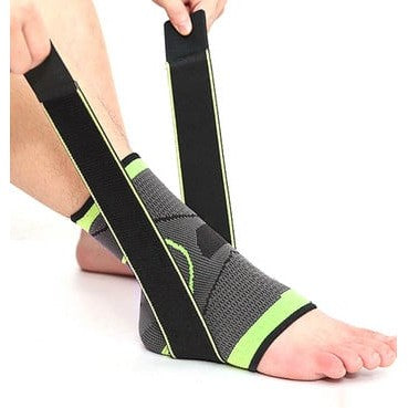 Orteza pentru Glezna, Kadeny, cu Benzi Elastice de Fixare, 24 x 10.5 cm, din Nailon, Negru/Verde