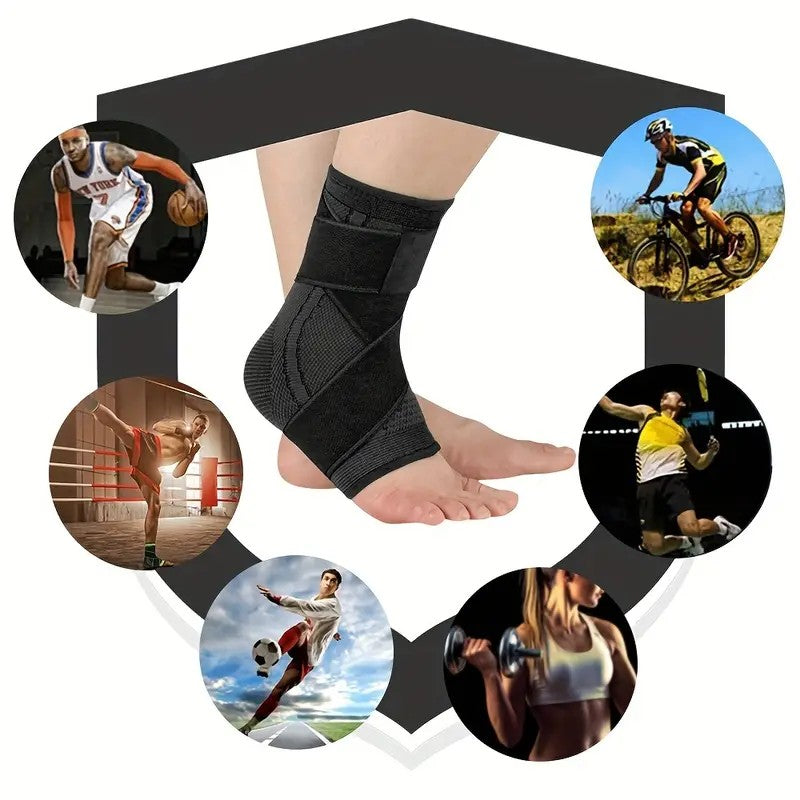 Orteza pentru Glezna, Kadeny, cu Benzi Elastice de Fixare, 24 x 10.5 cm, din Nailon, Negru/Verde