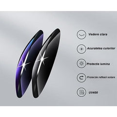 Ochelari de Soare, Kadeny, Polarizati, pentru Condus, Ciclism, cu Posibilitatea Purtarii peste Ochelarii de Vedere, 400 UV, cu Lentila Neagra pentru Protectie, Rama Neagra, 15x5 cm