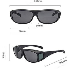 Ochelari de Soare, Kadeny, Polarizati, pentru Condus, Ciclism, cu Posibilitatea Purtarii peste Ochelarii de Vedere, 400 UV, cu Lentila Neagra pentru Protectie, Rama Neagra, 15x5 cm