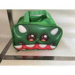 Geanta Frigorifica, Kaveny, cu Desene Animat 3D, Portabila pentru Copii, de Pranz, din Panza Oxford, 27.5x18x20 cm, Model Crocodil, Verde