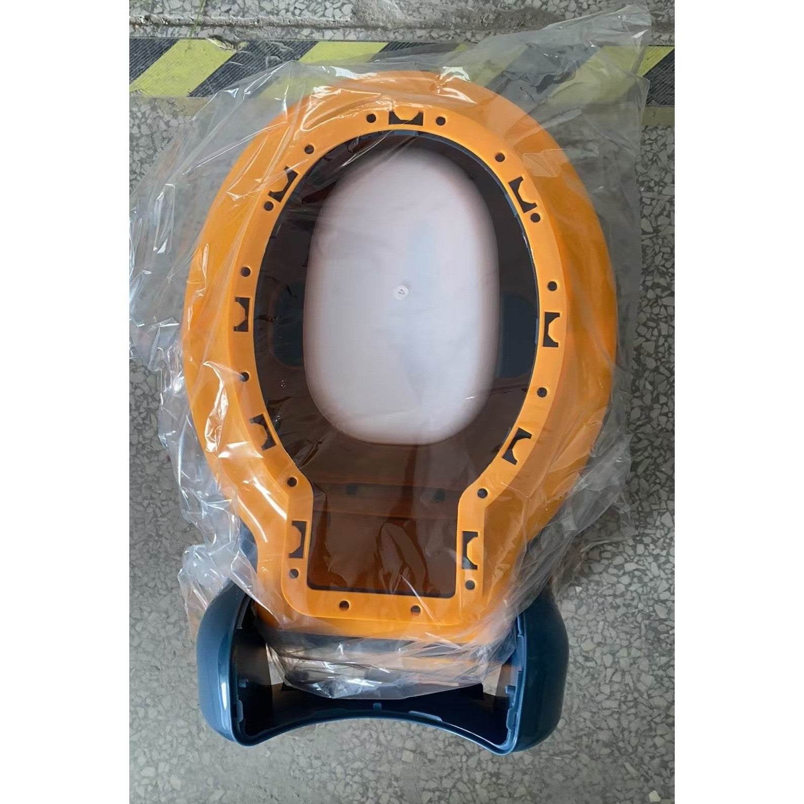 Olita Bebelusi, Kadeny, pentru Copii 1 - 8 Ani, Model Toaleta Adulti, Colac Moale PVC, Compartiment Detasabil, Cutie Depozitare Hartie, 34 x 32 x 19 cm, Albastru/Portocaliu