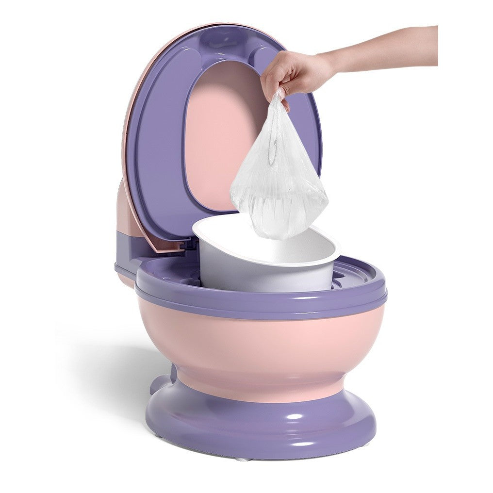Olita Bebelusi, Kadeny, pentru Copii 1 - 8 Ani, Model Toaleta Adulti, Colac Moale PVC, Compartiment Detasabil, Cutie Depozitare Hartie, 34 x 32 x 19 cm, Roz/Mov