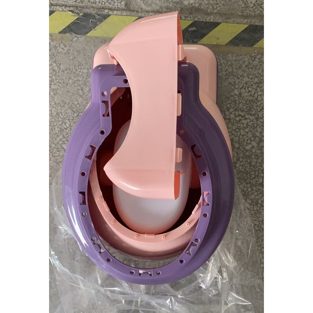 Olita Bebelusi, Kadeny, pentru Copii 1 - 8 Ani, Model Toaleta Adulti, Colac Moale PVC, Compartiment Detasabil, Cutie Depozitare Hartie, 34 x 32 x 19 cm, Roz/Mov