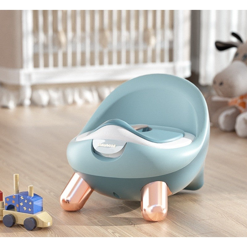 Olita pentru Copii, Kadeny, +1an, Portabila, cu Capac, Model Prietenos, Non-Toxic, Compartiment Detasabil, cu 4 Picioare, Usor de Curatat, Verde Gold