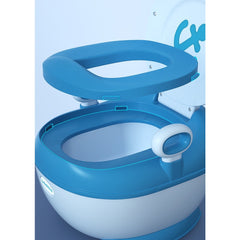 Olita pentru Copii, Kadeny, +1an, Portabila, Design cu Ancora, cu Capac, Model Prietenos, Non-Toxic, Compartiment Detasabil, cu Manere, cu 4 Picioare, Usor de Curatat, 46*33*32 cm, Albastru