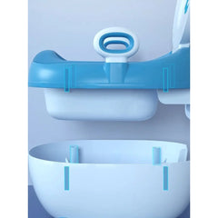 Olita pentru Copii, Kadeny, +1an, Portabila, Design cu Ancora, cu Capac, Model Prietenos, Non-Toxic, Compartiment Detasabil, cu Manere, cu 4 Picioare, Usor de Curatat, 46*33*32 cm, Albastru