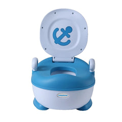 Olita pentru Copii, Kadeny, +1an, Portabila, Design cu Ancora, cu Capac, Model Prietenos, Non-Toxic, Compartiment Detasabil, cu Manere, cu 4 Picioare, Usor de Curatat, 46*33*32 cm, Albastru