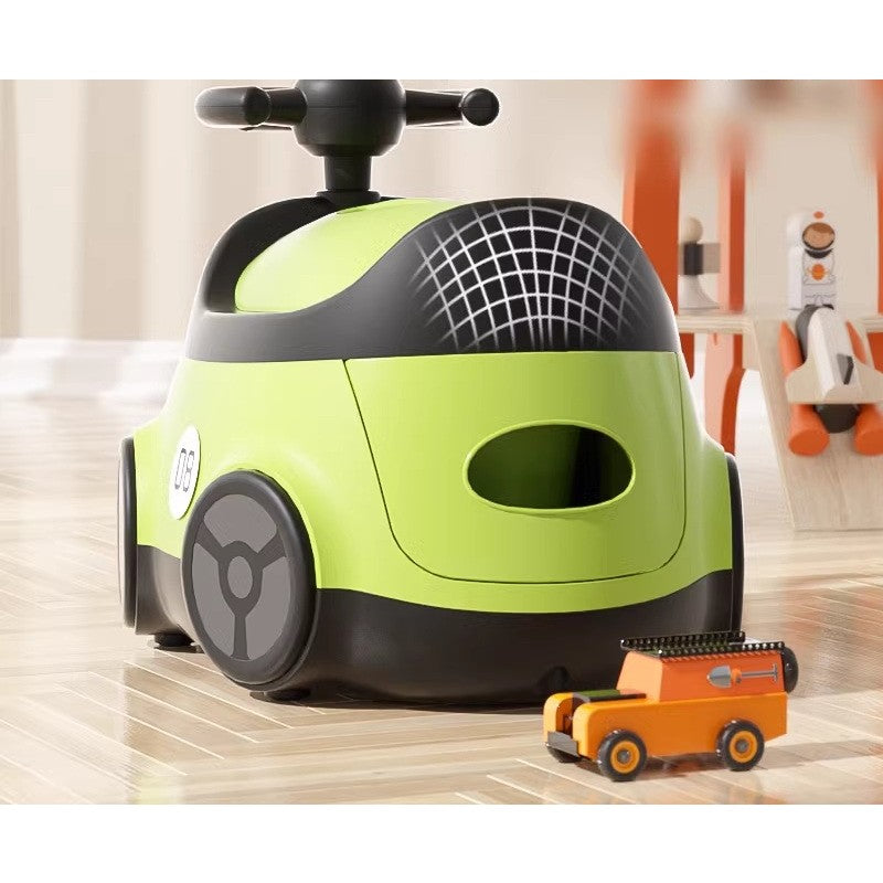 Olita pentru Copii, Kadeny, +1an, Portabila, Design Masinuta cu Capac, Model Prietenos, Non-Toxic, Compartiment Detasabil, Usor de Curatat, Verde