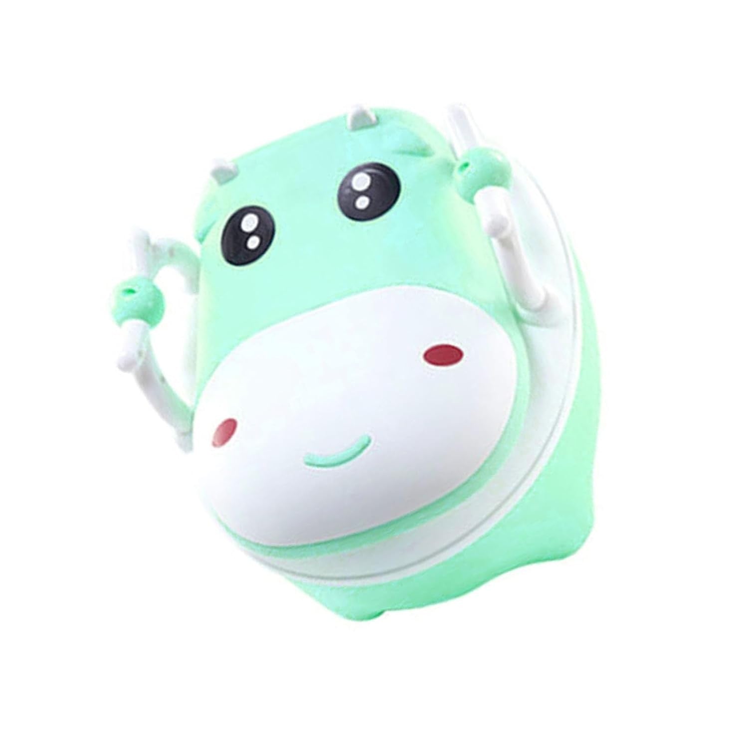 Olita pentru Copii, Kadeny, +1an, Portabila, Design Vacuta cu Capac, Model Prietenos, Non-Toxic, cu Manere, Compartiment Detasabil, Perie Inclusa, Usor de Curatat, Verde