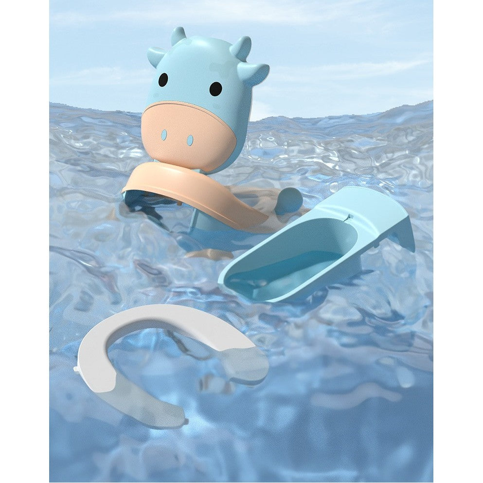 Olita pentru Copii, Kadeny, +1an, Portabila, Model Vacuta, cu Capac, Prietenoasa, Non-Toxic, Compartiment Detasabil, cu Manere, cu 4 Picioare, Usor de Curatat, Albastru