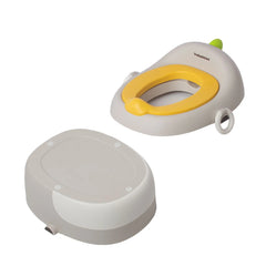 Olita pentru Copii, Kadeny, 3 in 1, Detasabila, Inaltator, Reductor WC, cu Capac, 100 de Saci de Unica Folosinta, Gri