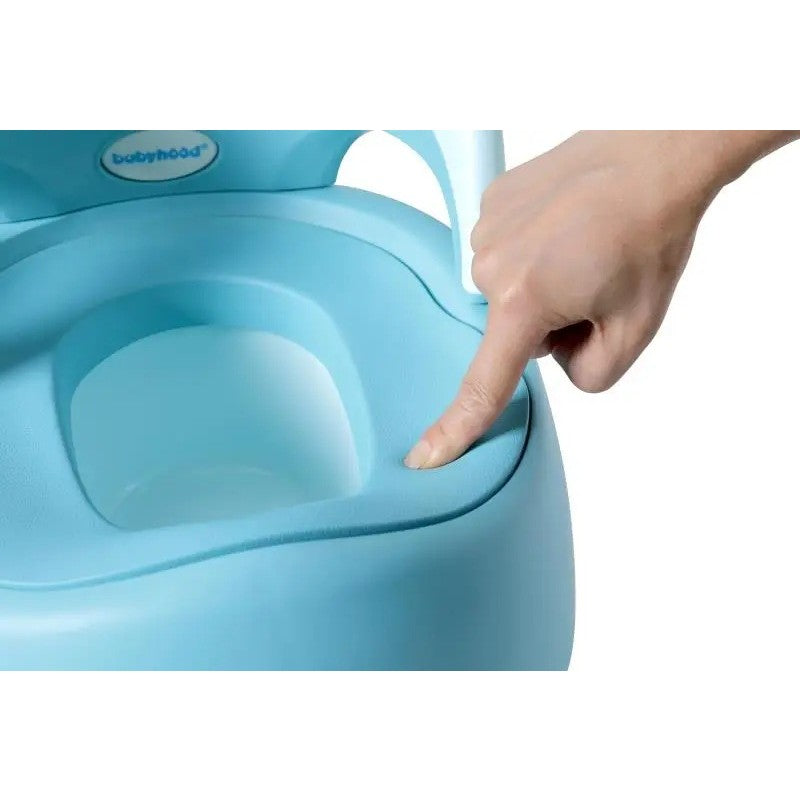 Olita pentru Copii, Kadeny, +6 luni, Detasabila, cu Capac, Antiderapanta, din Plastic, Colac Moale, Model Ratusca, 38x32x30 cm, Albastru