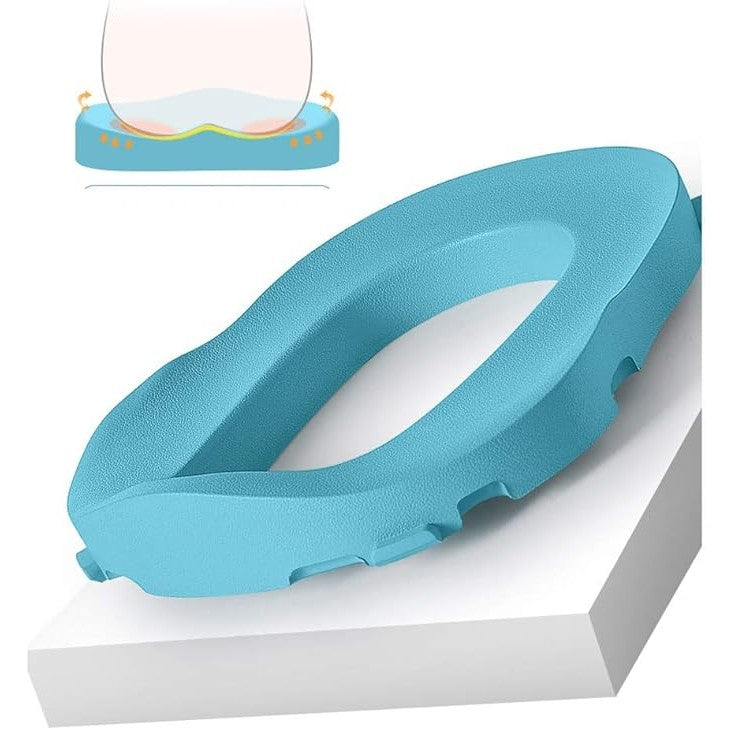 Olita pentru Copii, Kadeny, +6 luni, Detasabila, cu Capac, Antiderapanta, din Plastic, Colac Moale, Model Ratusca, 38x32x30 cm, Albastru