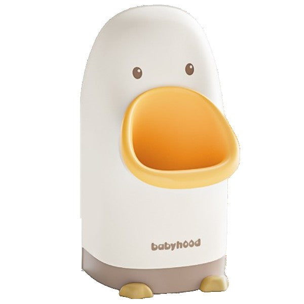 Olita tip Pisoar pentru Copii, Kadeny, +1an, Portabila, Design Ratusca, Model Prietenos, Non-Toxic, Usor de Curatat, 23.3 x 24 x 43 cm, Alb/Galben