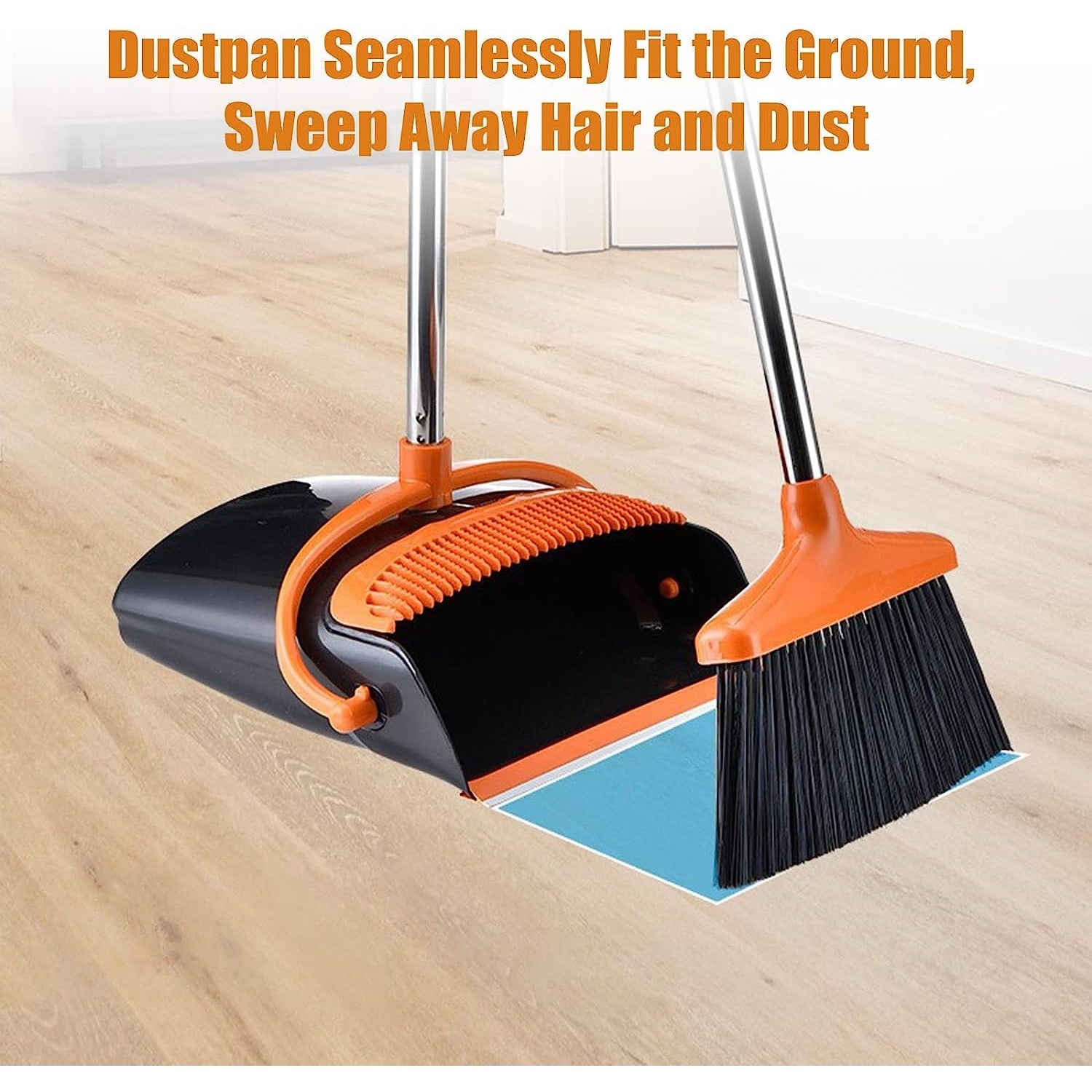 Set matura si faras cu coada, Kaveny, Pentru uz casnic, Plastic/Otel, Portocaliu/Negru, Depozitare verticala, 26x25.5x83 cm
