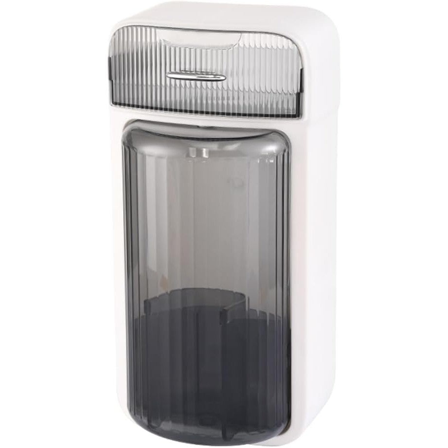 Organizator Baie, Kaveny, 4 Compartimente si 1 Sertar, Rotire 360 Grade, din PP+PET, 27.5 x 16 x 11 cm, Alb/Negru