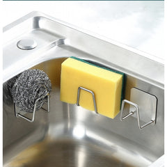 Organizator bucatarie Kadeny cu adeziv, carlig-suport pentru burete, accesorii bucatarie, 5x5x3,5 cm, otel inoxidabil, gri