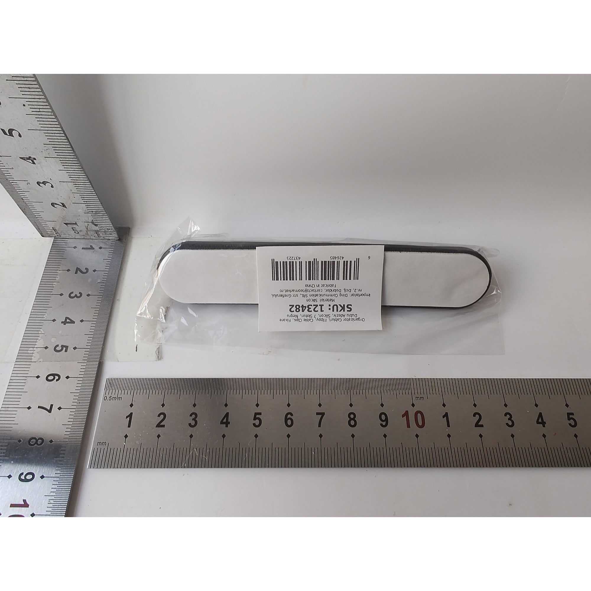 Organizator Cabluri, Kadeny, Cable Clips, Fixare Dublu Adeziv, Silicon, 7 Sloturi, Negru