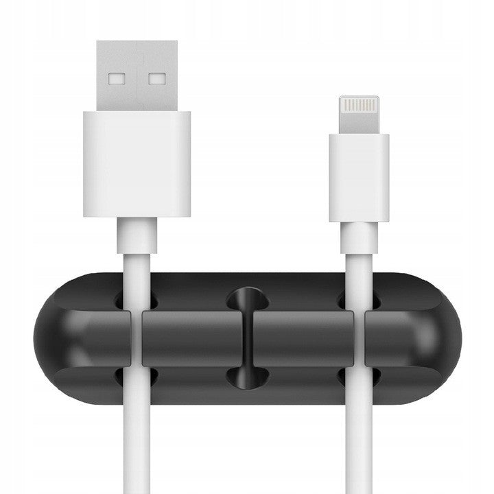 Organizator de Cabluri, Kadeny, Autoadeziv, Multifunctional, 3 Locuri de Suport, 6.4x2.2cm, Negru