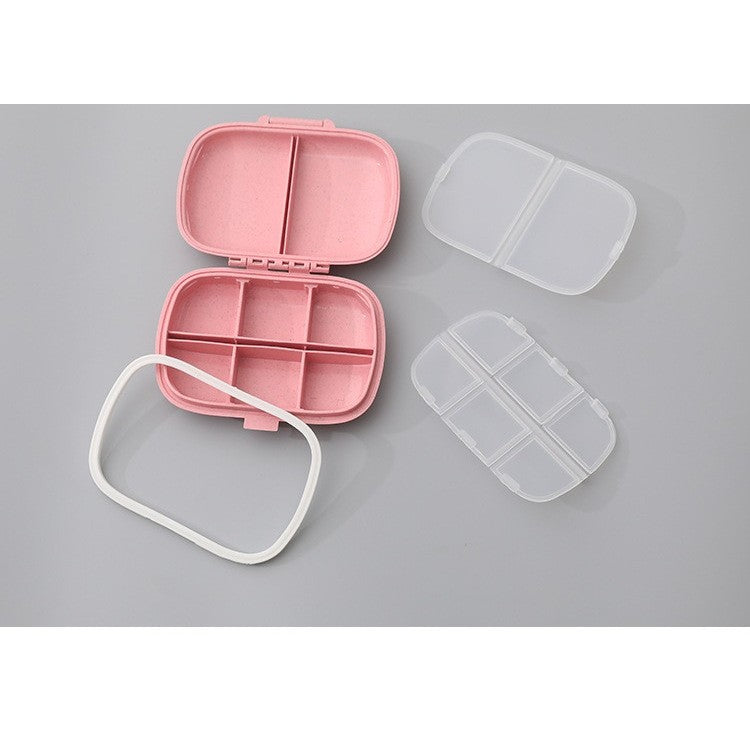 Organizator medicamente, Plastic, 8 compartimente, 0.1 L, Roz, Kaveny, 11 x 7 cm