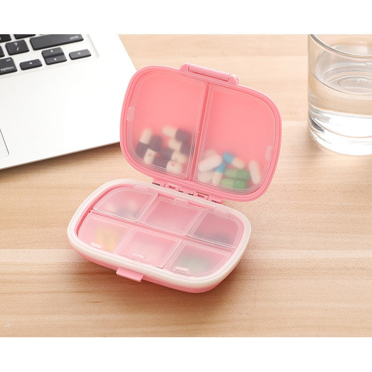 Organizator medicamente, Plastic, 8 compartimente, 0.1 L, Roz, Kaveny, 11 x 7 cm